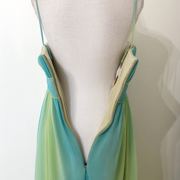 AFTER SIX TROPICAL OMBRE BRIDESMAID SLEEVELESS EMPIRE WAIST COLORFUL GOWN - 4 - Picture 7 of 10